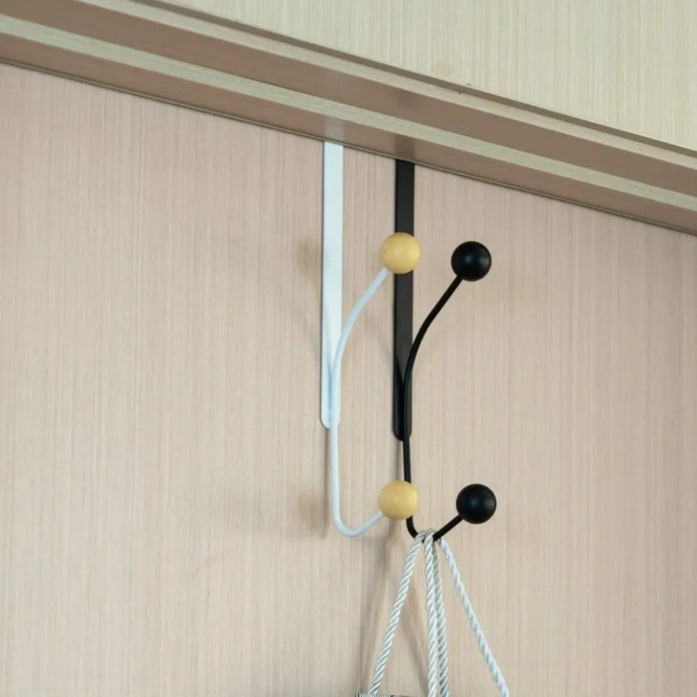 Household Over-the-Door Hook Rack Eavy-Duty Easy Install Clothes Hook No Punching Iron Metal Hooks