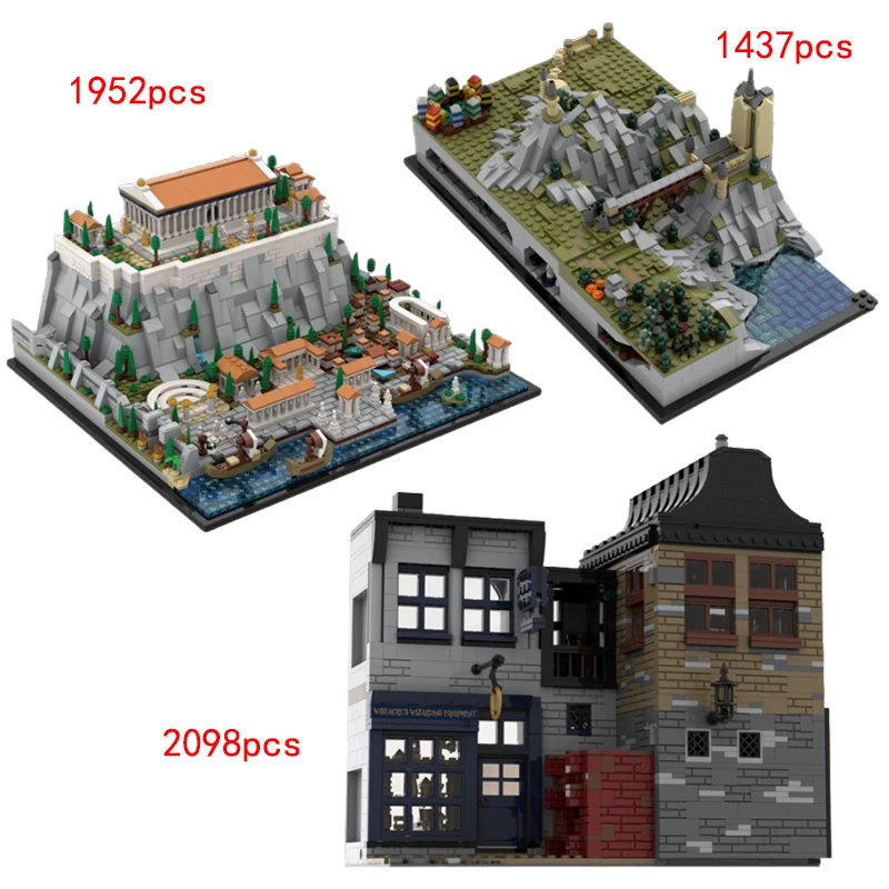 Spot MOC-117805 Small Particle Assembling Building Blocks City Building Acropolis 158172 Building Model Toy Gift 55035 Set