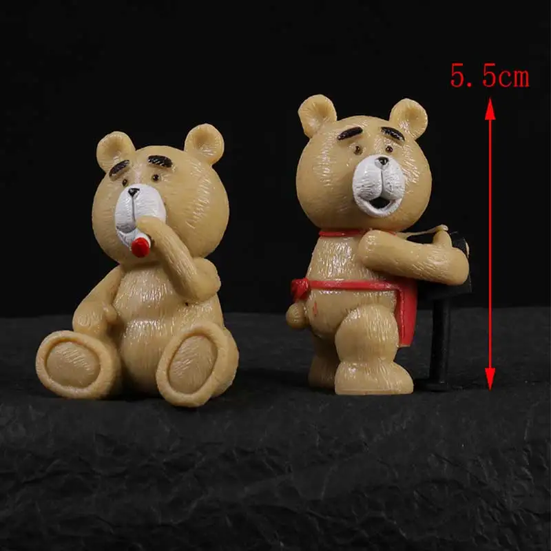 6pcs/set Teddy Bear Figures Anime Cartoon Bear Doll Toys Ornaments Teddy bear doll Teddy bear ornaments