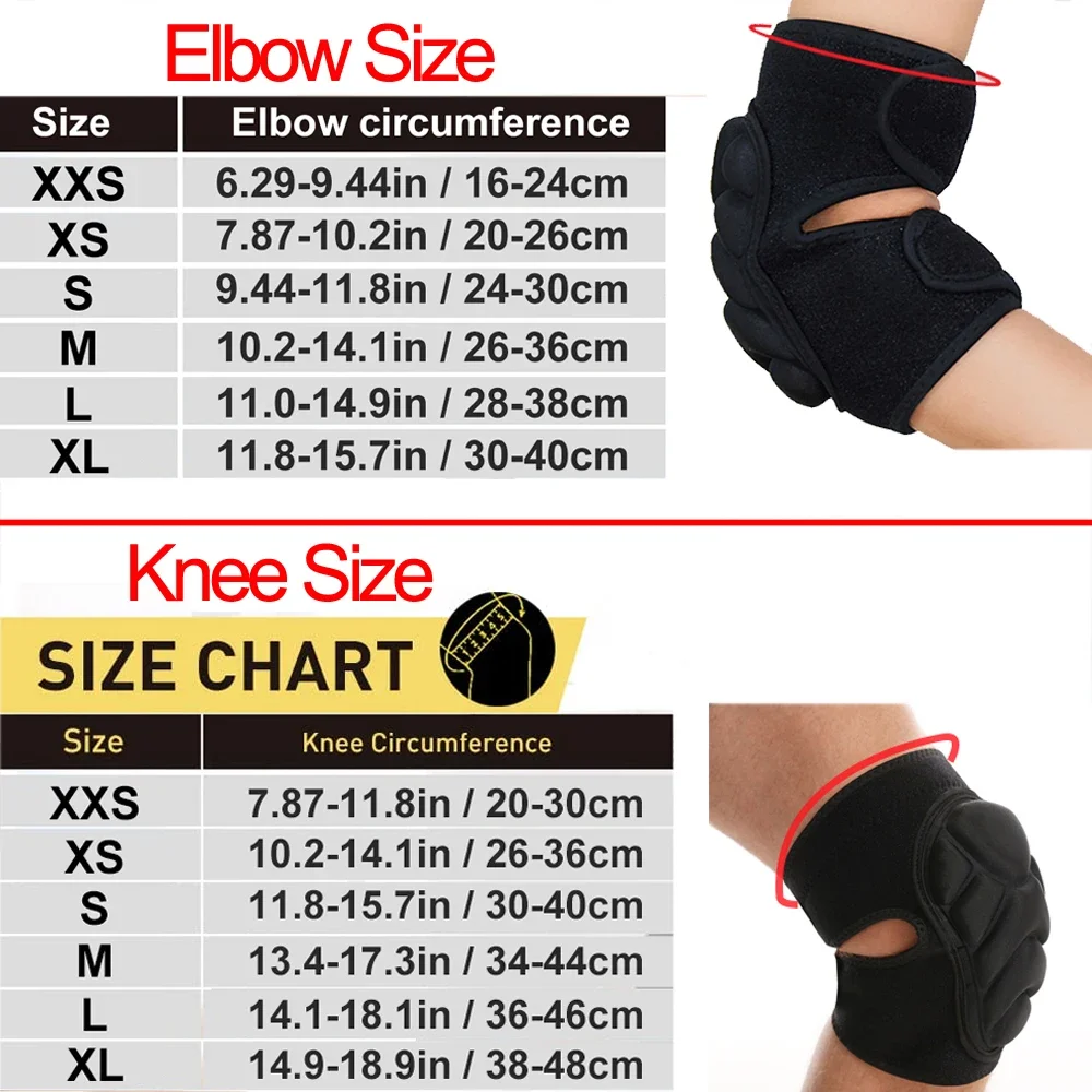 1Pair Knee Elbow Pad Brace Support for Cycling Skiing Snowboard Roller Skating Skateboard Extreme Sports Protective Gear Kneepad