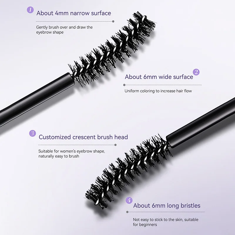 جل تصفيف الحواجب Feotznw - مقاوم للماء، خالي من البقع، لون طويل الأمد، شكل حواجب يشبه الريش، يتضمن فرشاة حلزونية