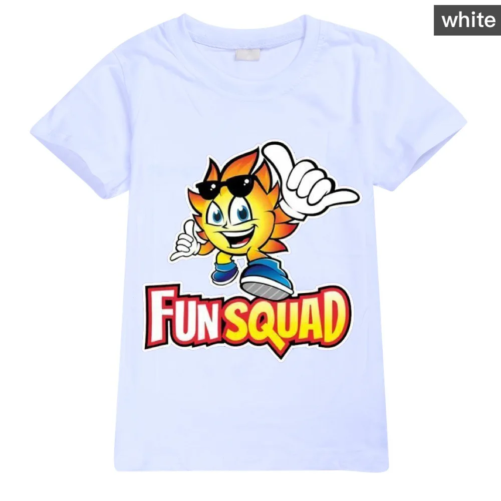 New Boys Summer Clothes Kids Cosplay Fun Squad Gaming T-shirt Pullover 100% Cotton Leisure Fashion Children Boys Girls Tees Tops