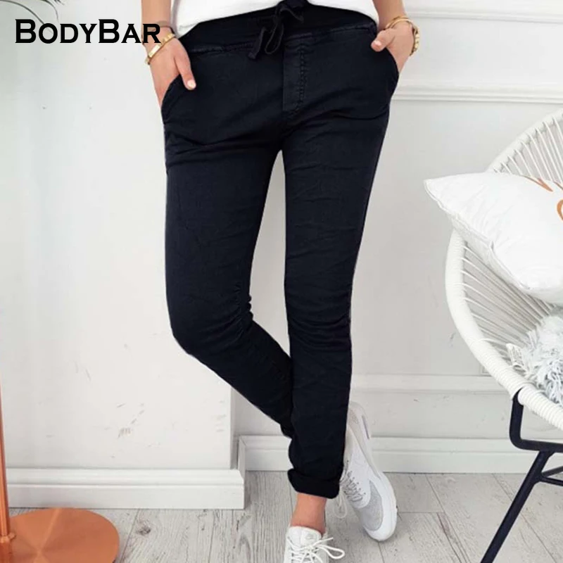 

2021 Spring Pant For Ladies High Waist Elastic Pencil Pants Female Trousers 2XL Skinny Tight Joggers Fitness Trouserts For Girl