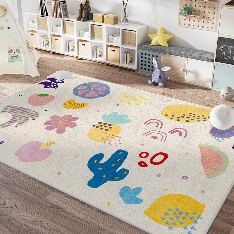 Cute Cartoon Children\'s Room Baby Crawling Soft Carpet Home Living Room Decoration Rug Light Luxury Bedroom Bedside Plush Rugs