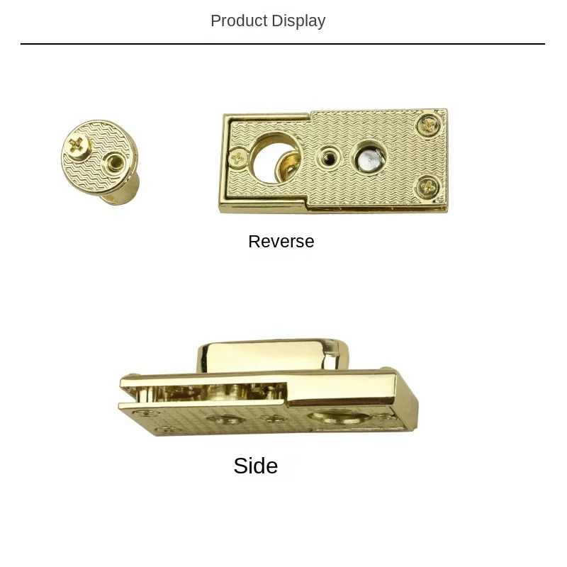 High Quality Handbag Turn Lock Rectangular Metal Bag Lock Hardware Clutch Lock Metal Clips Bag Accessories