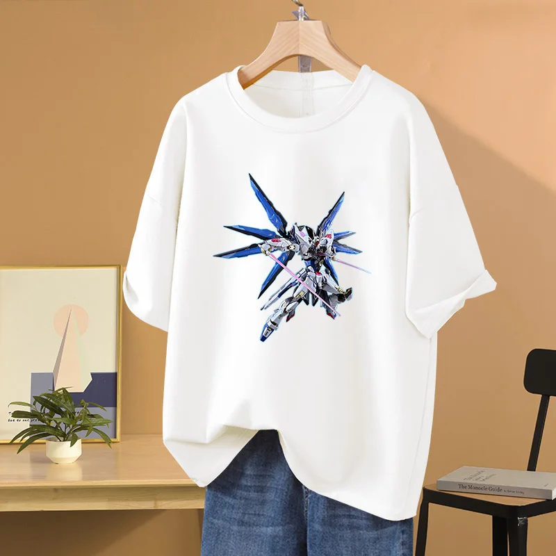 Japanese anime Gundam T-shirt Seed printed sports street casual male and female student T-shirt