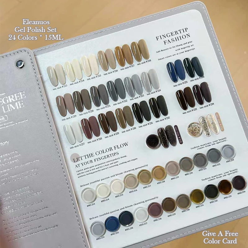 24 Colors Morandi Gray Solid Gel Nail Polish Set Soak Off UV LED Salon Quality Long Lasting High Pigment Nail Art Manicure