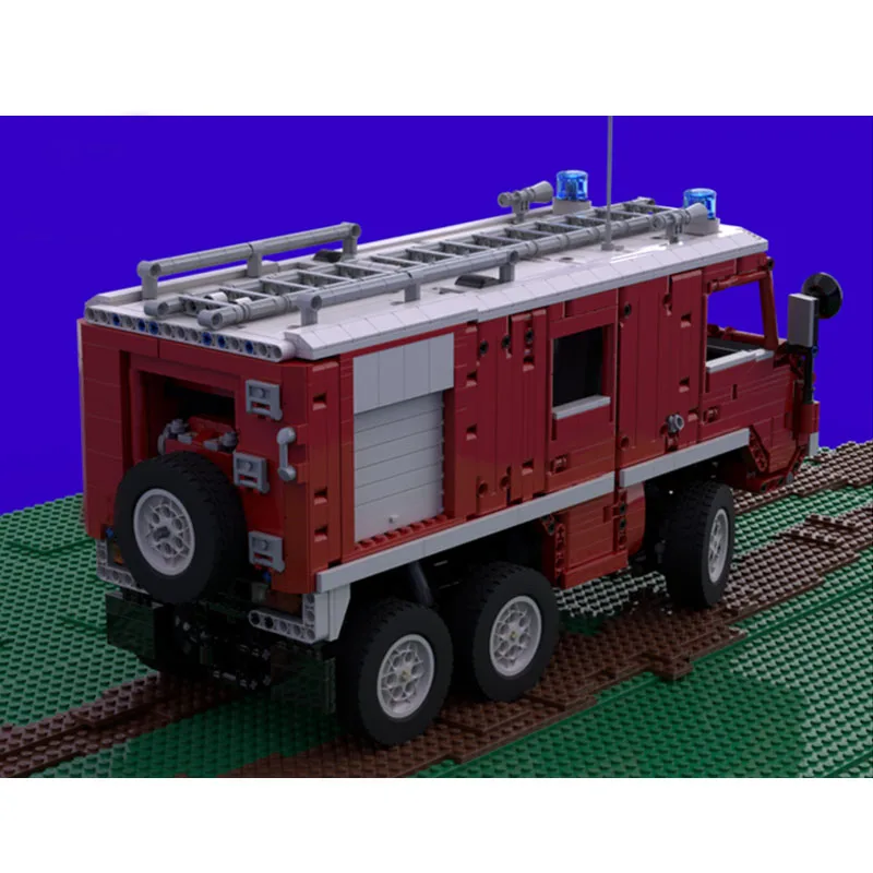 

MOC-65195 City Rescue 6x6 Fire Truck Building Block Model 2616 Parts MOC Creative Boys Children Birthday Christmas Toy Gift