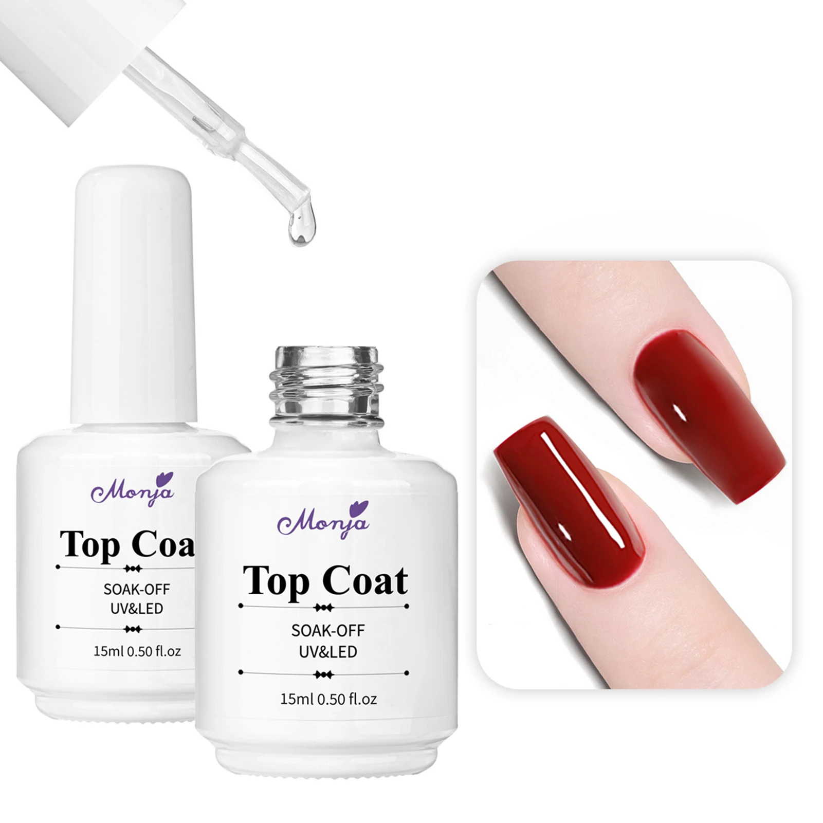 15ml Top Coat No Wipe For Gel Nail Polish Quick-drying Ultra Shiny Nail Gel UV LED Nail Art Home and Salon DIY Manicure Tools