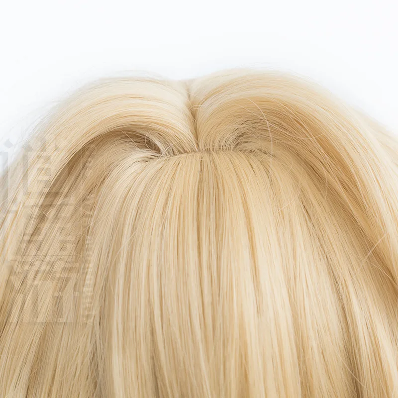 Genshin Impact Navia Cosplay perruque Simulation cuir chevelu haut mi-haut cheveux longs bouclés 100 cm cadeau d'halloween