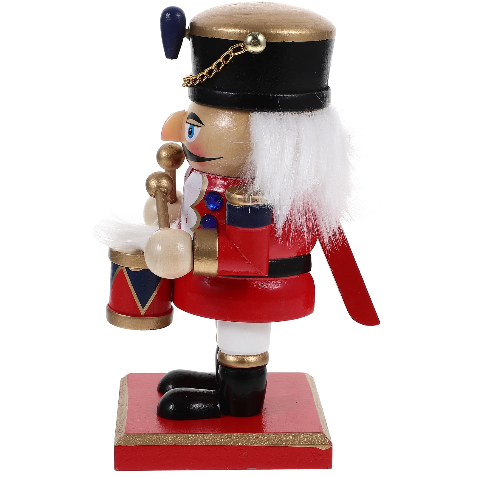 

Christmas Nutcracker Soldier Figurine Decorative Statue Holiday Ornament Festival Display Mini Model Wood Craft