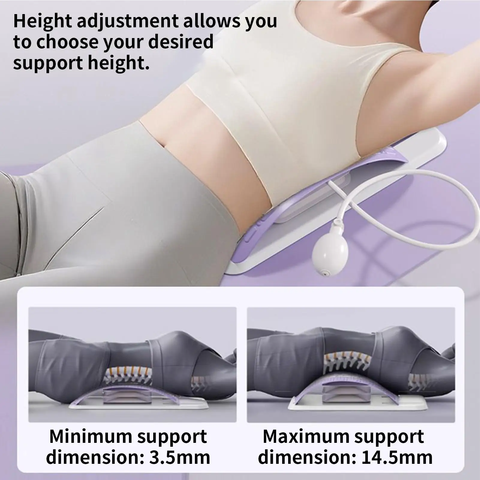 

Носилки для спины, регулируемое поясничное тяговое устройство, грузоподъемность 150 кг, портативные надувные растяжители для спины для восстановления мышц