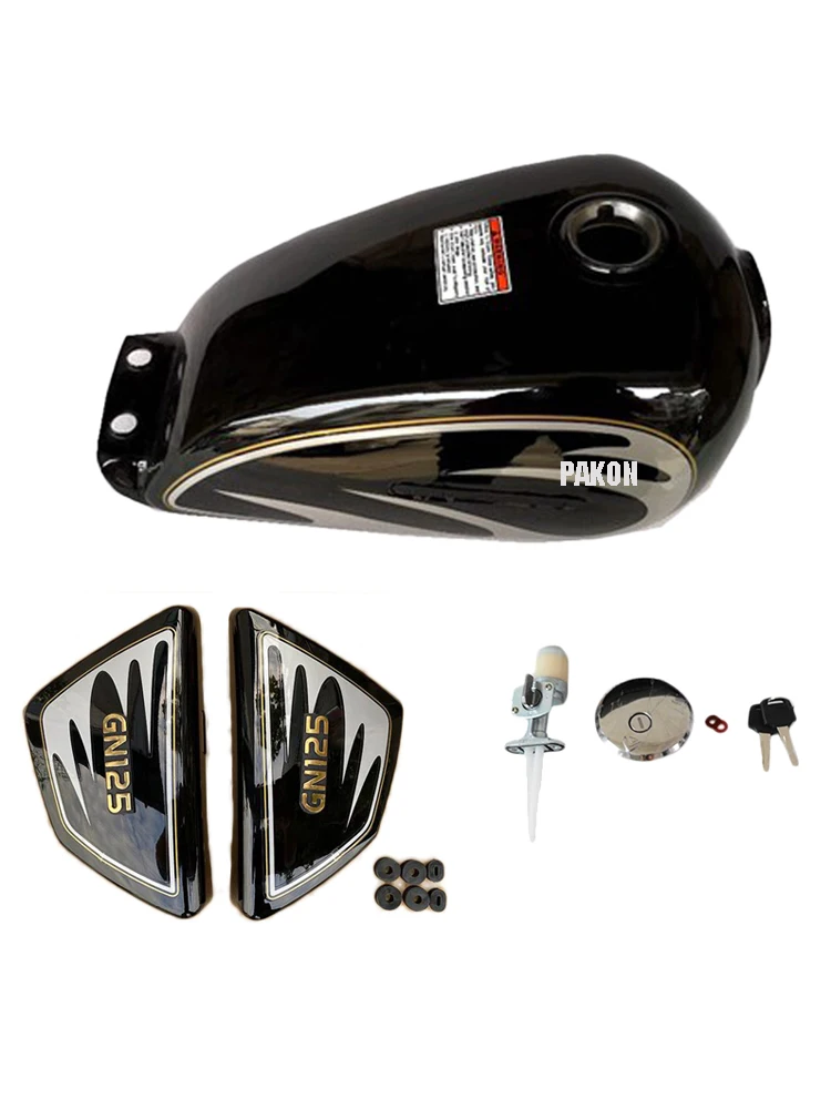 

Motorcycle Fuel Tank With Cap/Tap/Rubber/Lock for Suzuki Haojue Haojin Sanlg QJmotor Loncin Lifan GN125H HJ125 LX150 Gas Tank