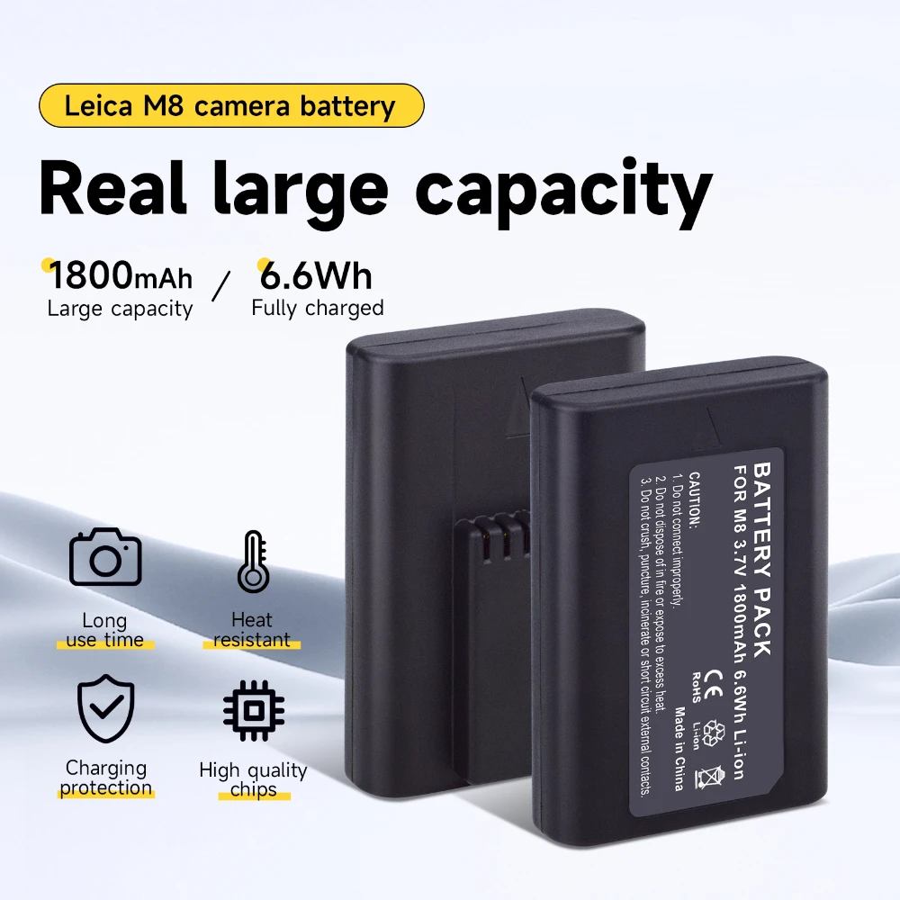 1800mAh Camera Battery for Leica M8 M8.2 M9 M9-P MM ME M-E BLI-312 14464 Camera