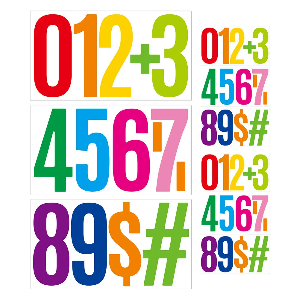 

3 Sets 6 Inch Colorful Mailbox Numbers Stickers Self Adhesive Vinyl Waterproof Number Decals For House Signs Cars Garbage Bins