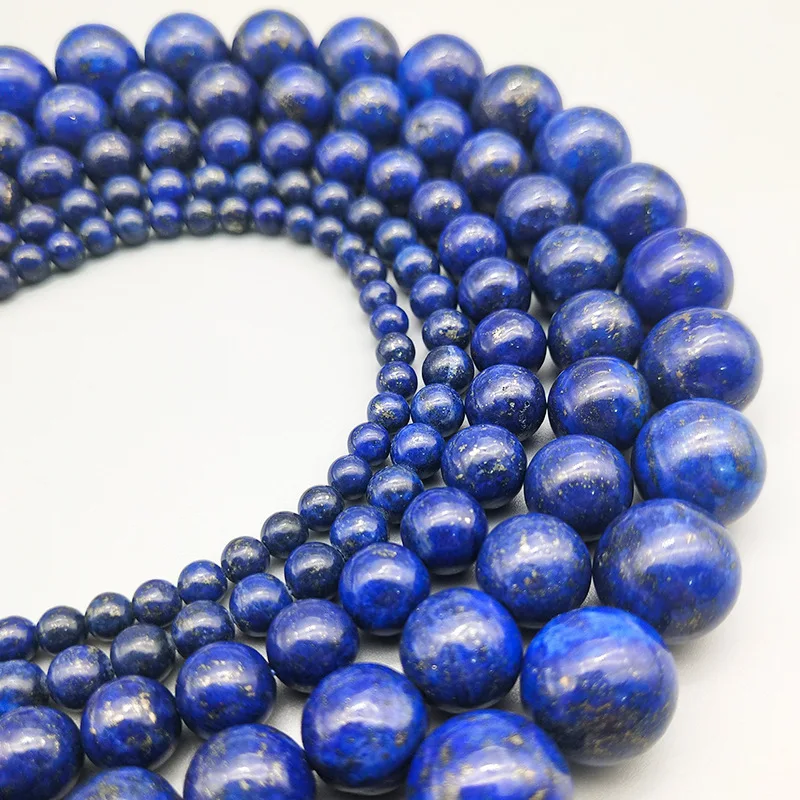 

1 Strand 35cm Natural Lapis Lazuli Stone Round 4mm 6mm 8mm 10mm 12mm Beads For Jewelry Making DIY Bracelet Findings