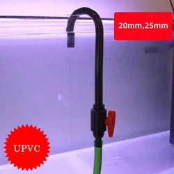 1SET Fish Tank Bend Tube Water Feeder Hook Aquarium Change Water Pipe Water Filling Ball Valve Hanging Type UPVC Connector