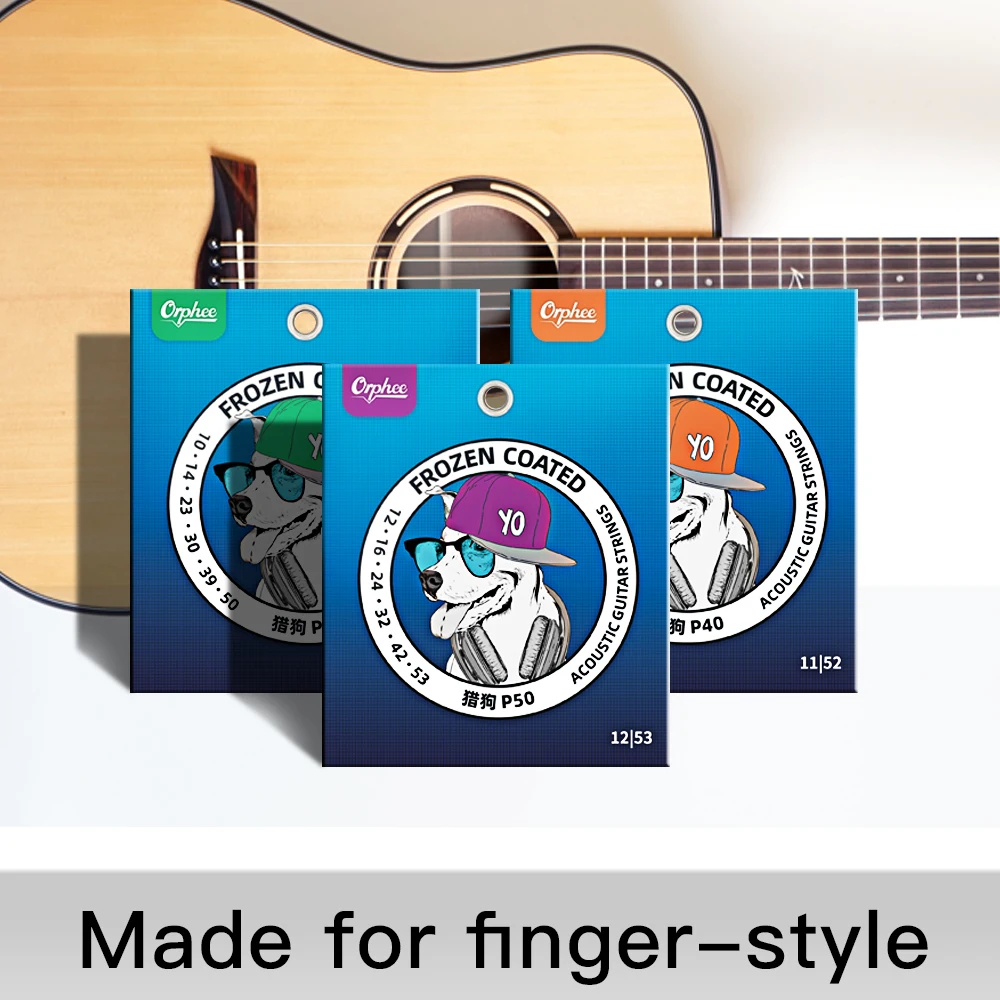 

Orphee Acoustic Guitar Strings Phosphor Bronze Windings Wiire Strings P Series Frozen Nano Coated Guitar Accessories & Parts