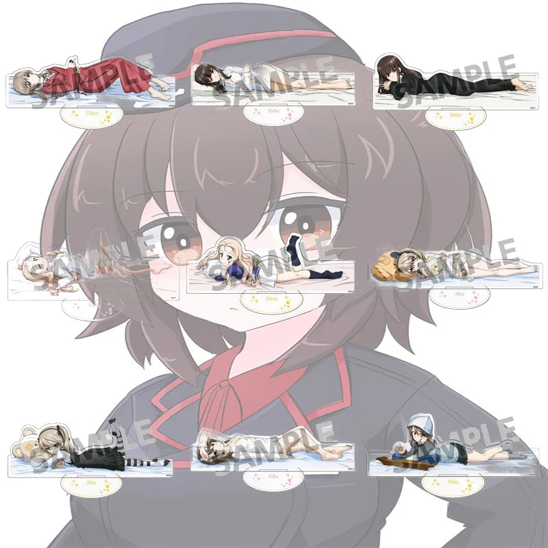 Girls und Panzer ANIME 15CM Popular Character Acrylic Stand Figure Cool Desk Ornament Cosplay Prop Gift for Fans Keychain