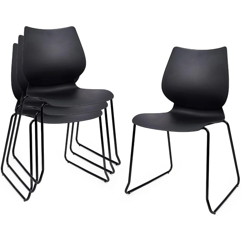 

Stacking Chairs, Stackable Waiting Room Chairs, Conference Chair with Back & Church Chairs No Wheels with Metal Legs