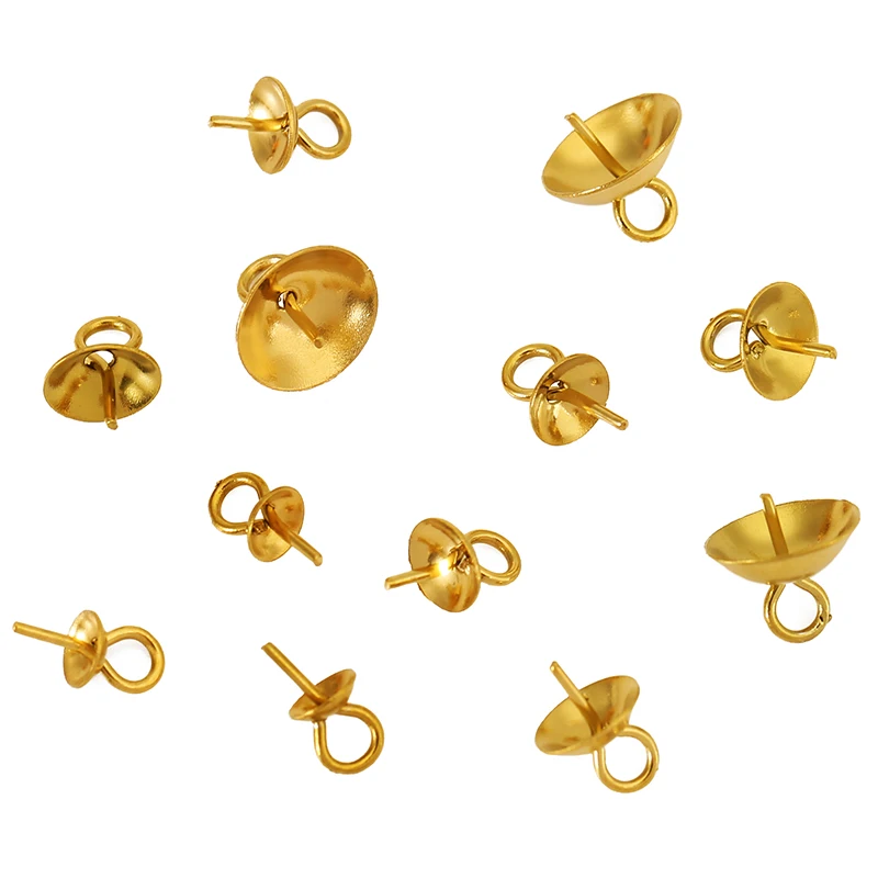 20pcs 4 5 6 8 mm Stainless Steel Pendants Connectors Clip Never Fade Pinch Bail Charms Clasps For Necklace Jewelry Accessories