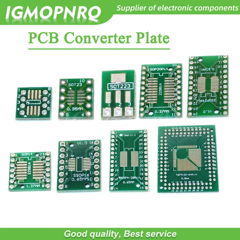 10pcs PCB Board SOP8 SOP14 SOP16 SOP20 SOP24 SOP28 QFP FQFP TQFP Turn To DIP Adapter Converter Plate TSSOP 8 14 16 20 24 28