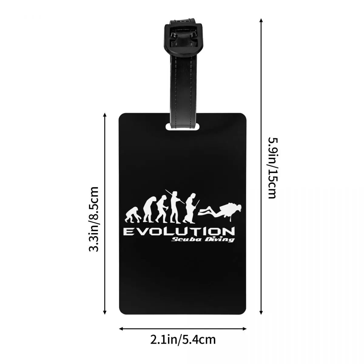 Custom Evolution Of Scuba Diving Luggage Tag  Funny Underwater Dive Diver Gift Baggage Tags Travel Bag Labels Suitcase