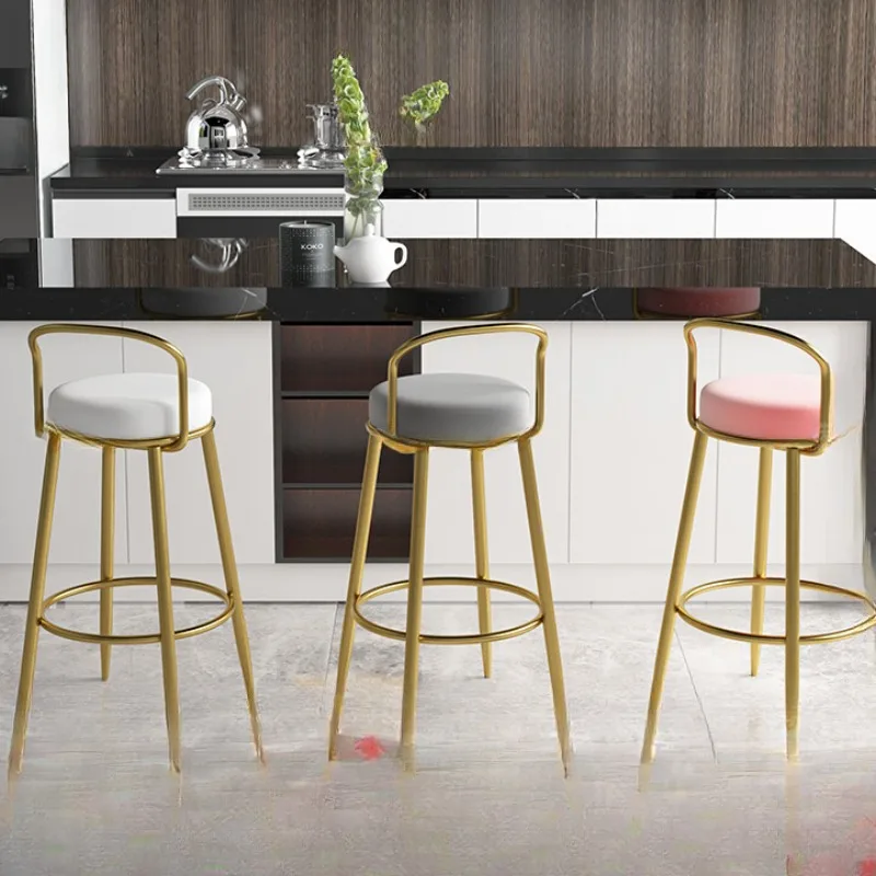 

Swivel Bar Stool Luxury Backrest Chair Chairs Living Room Leather High Kitchen Stools Height Shop Poltrona Comfortable Design