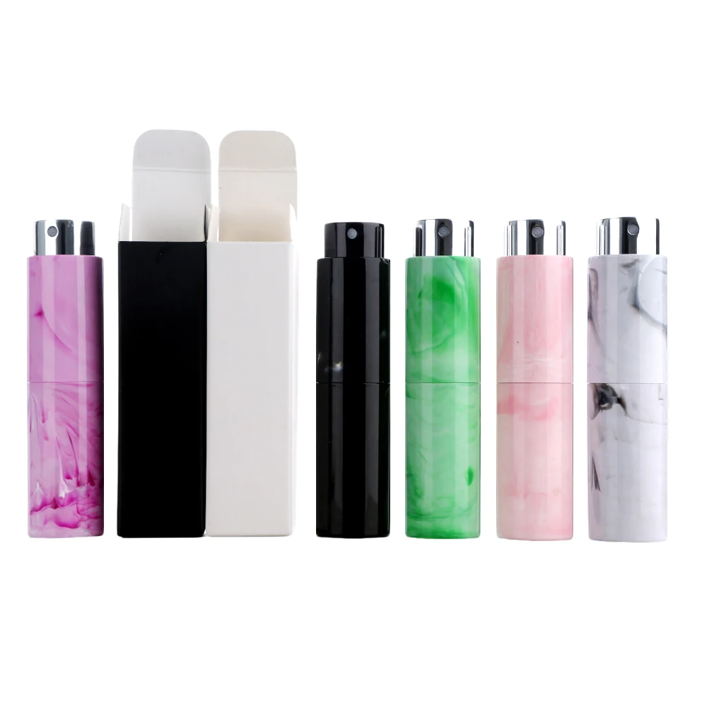 5ml 10/20/30PCS Perfume Refillable Bottle Marble Pattern Effect With Packing Box,Rotating spray bottle Multi Color Options