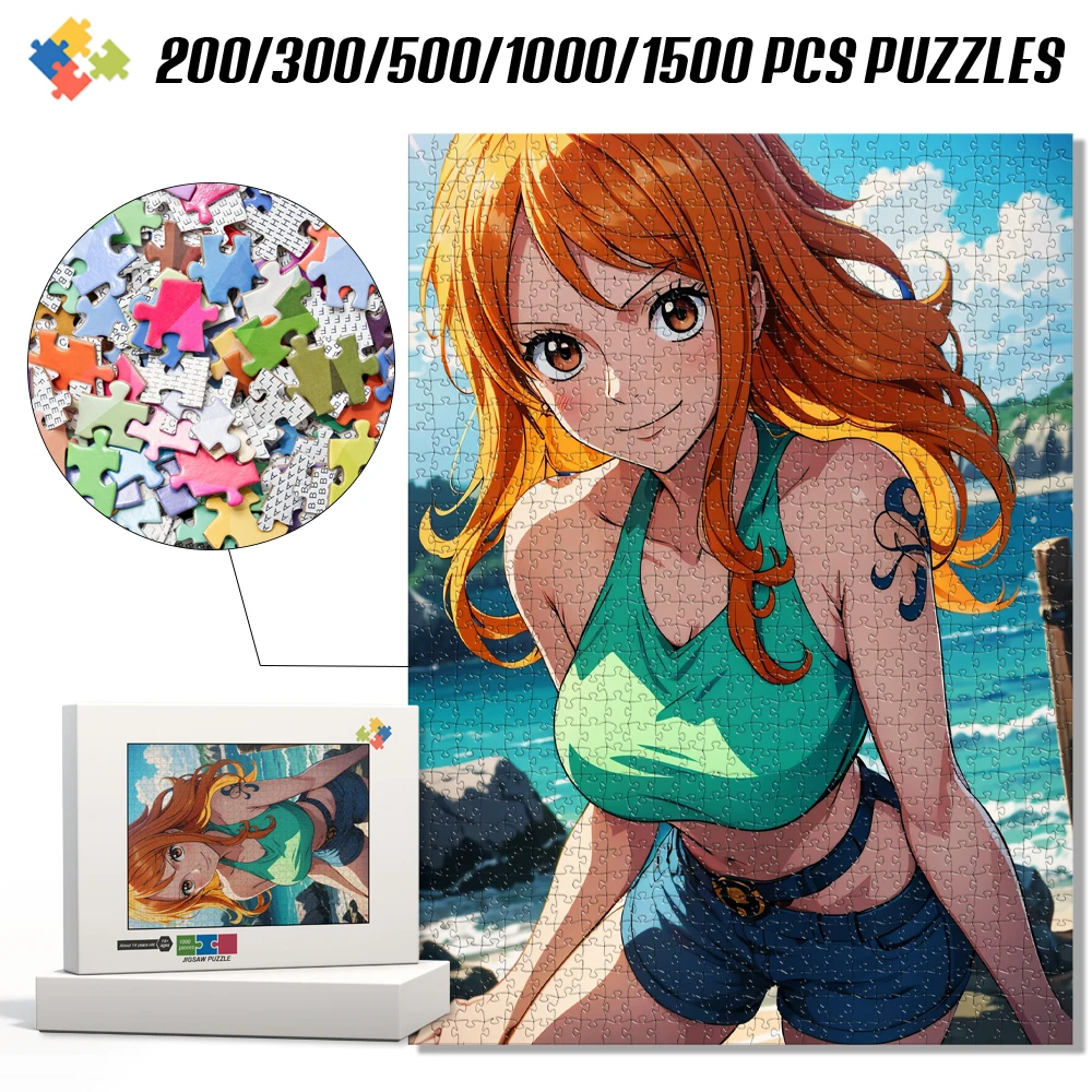 

Classic Anime Nami One Piece Jigsaw Puzzle Thickened Pieces Durable Puzzle Toys Educational Stress Relief Gifts for Kids Adults
