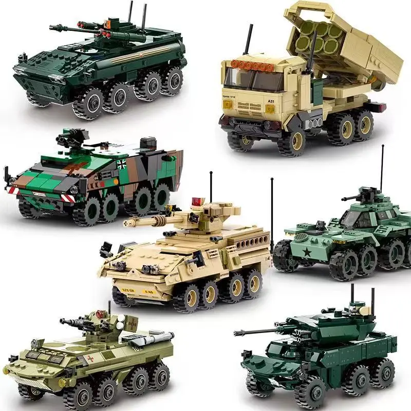 Profession Military Rocket Artillery Armored Vehicle Tank Building Blocks MOC Assemble Bricks Car Truck Toy Gift For Kids Boy