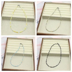 Seed Beads Choker Korean Simple Sweet Colorful Collar Short Chain String Handmade Pendant Necklace Women Boho Jewelry Gift