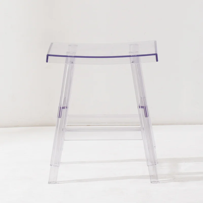 Nordic designer transparent backrest Internet celebrity bar chair Reception bar Cafe Milk tea shop High bar bench chair
