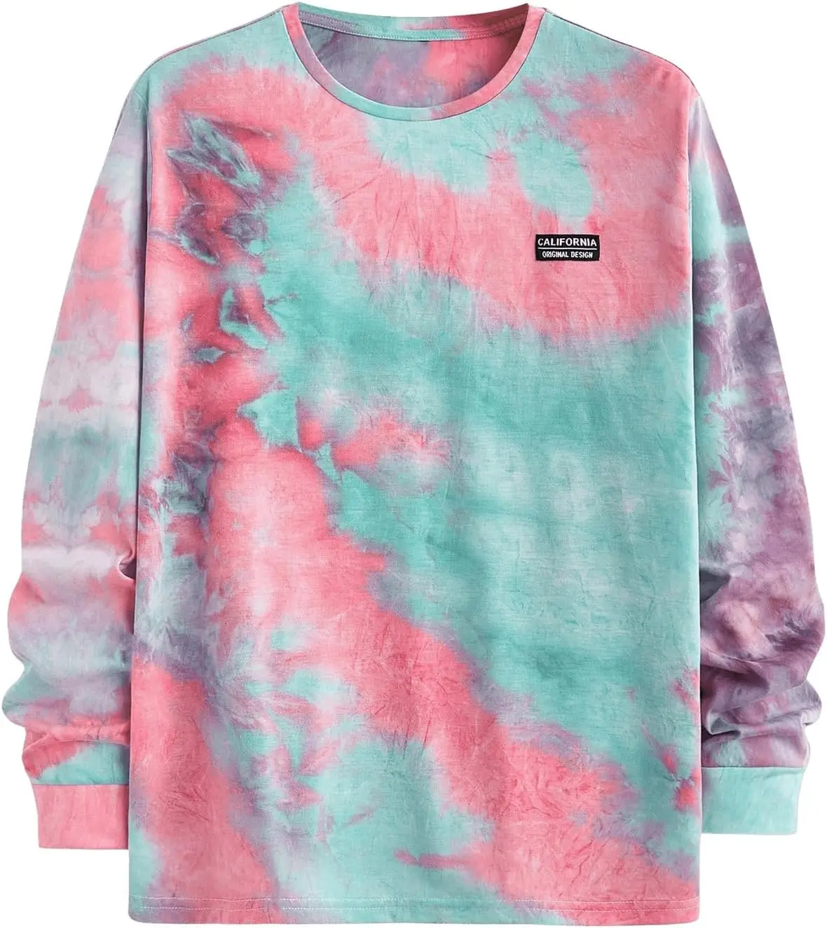 

3D Printed Tie Dye Gradient Color T-Shirt Autumn Loose Long Sleeve Men's Women's Tops Outdoor Casual Street Breathable Pullovers