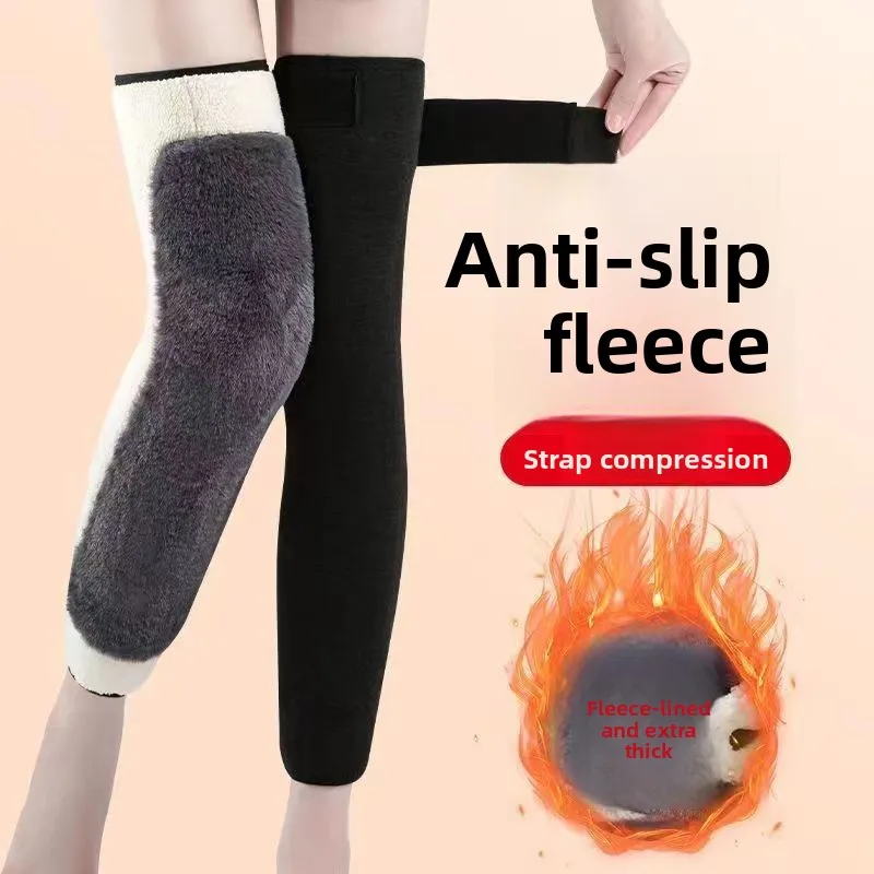 

DeRong Extended Straps Plus Velvet Thickened Knee Pads To Keep Warm and Non-slip Women's and Men's Leg Warmers To Protect Knees