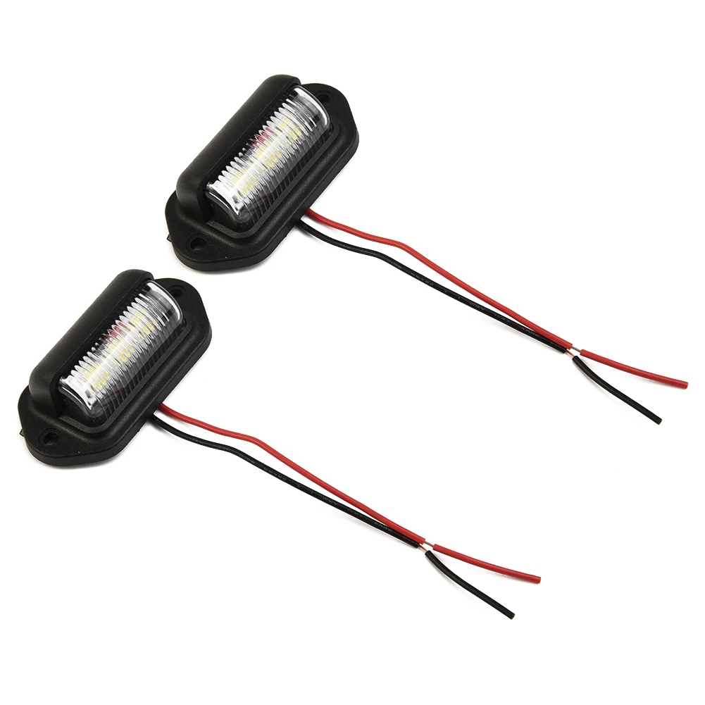 

LED License Plate Lights Light 12V Replacement 2 Wire Set Accessories Waterproof Boat White Bright Bulb IP65 Lamp