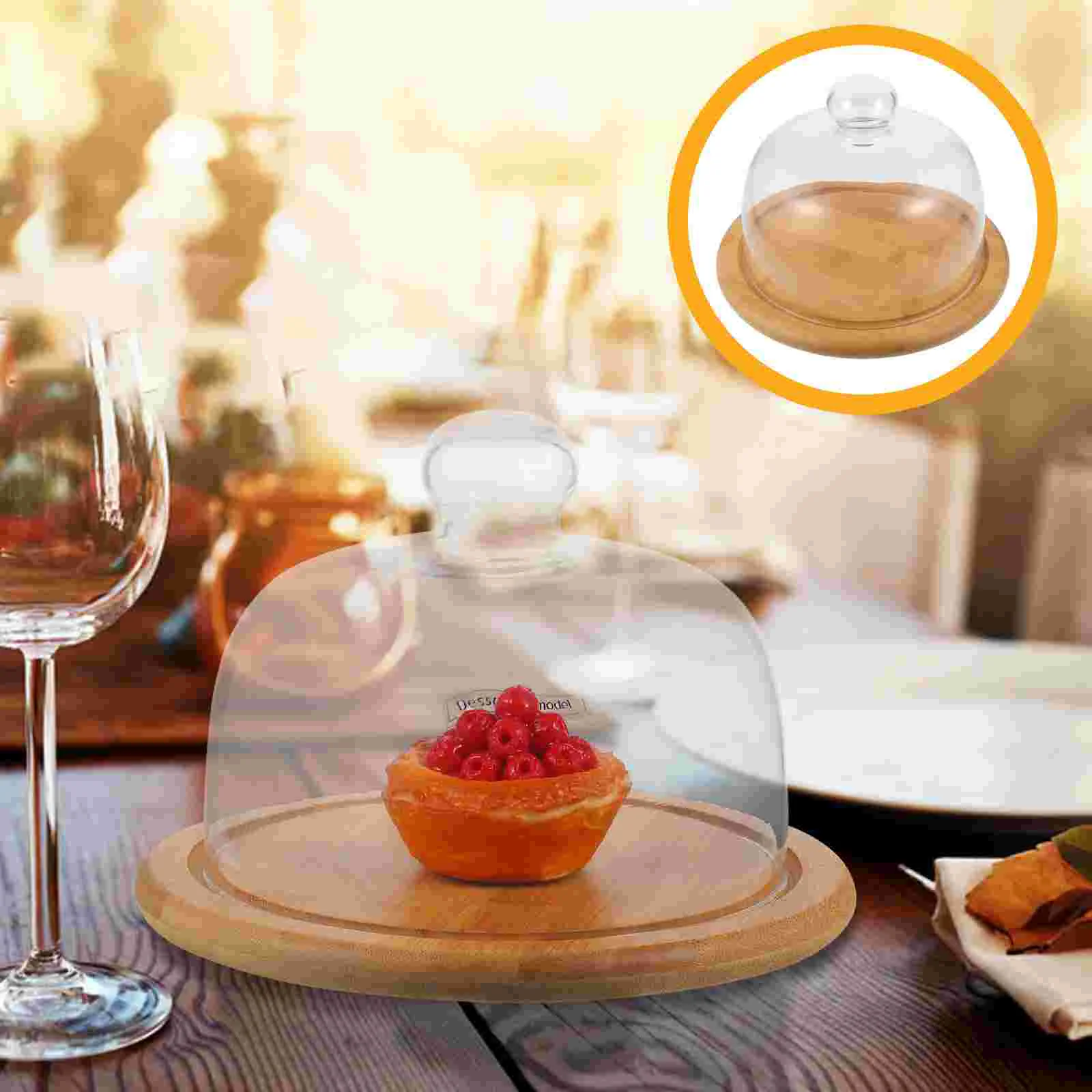 Dome Tray Plate Cake Display Clear Plates Household Snack Glass Desert Platter Multipurpose Food Sever