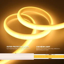 220V Smart COB Strip LED Neon Light 10M 20M 30M 288Leds/m WIFI Bluetooth Dimmable Tape IP67 Waterproof Rope For Room Outdoor