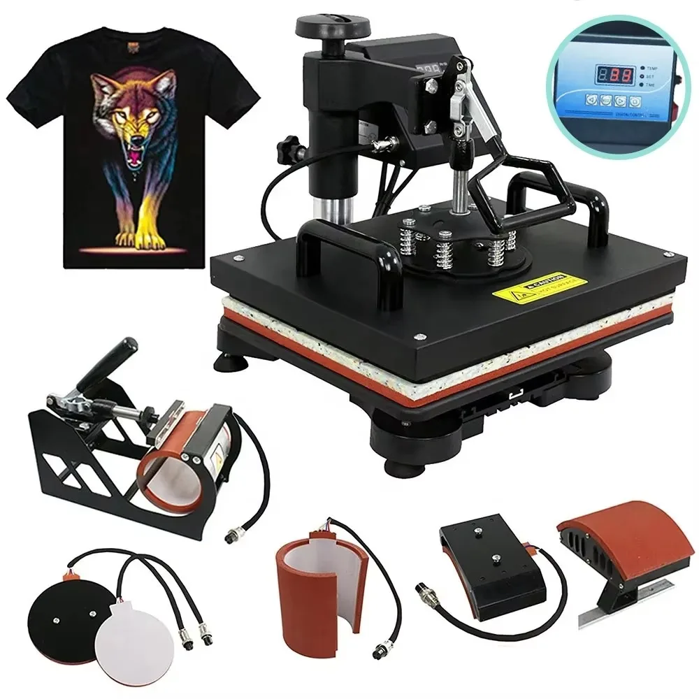 Mug T-shirt printing machine 5 in 1 combination heat transfer sublimation machine digital display heat transfer machine