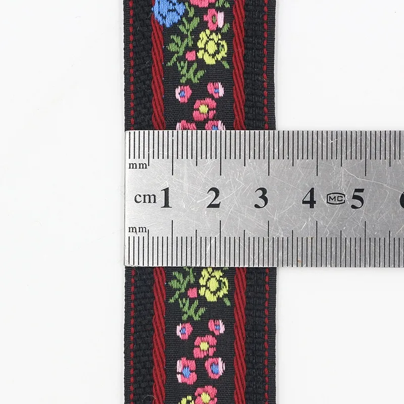 1 Yards Floral Embroidery Ethnic Jacquard Webbing Woven Tape Lace Ribbon 3.2cm Trim Costume Hair Accessory Boho