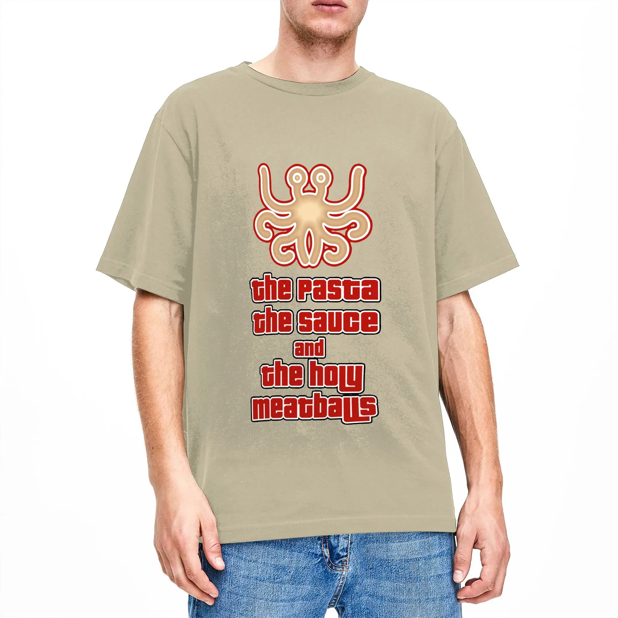 The Paste the Sauce and the Holy Meatballs T-Shirts Flying Spaghetti Monsterism Pastafarianism FSM Pure Cotton T Shirts Clothes