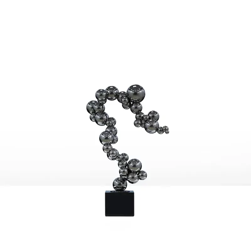 Custom Modern Stainless Steel Sculpture Polished Creative Statuette for Living Room TV Cabinet Simple Ornament Home Decor Art