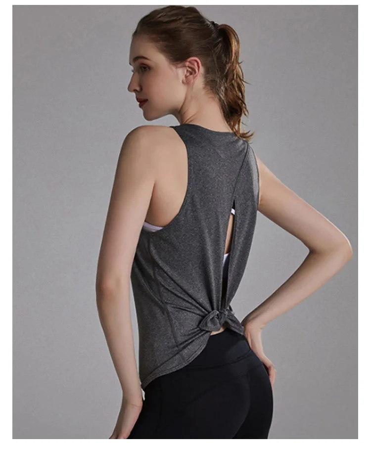Sportweste für Damen, schnelltrocknender Laufanzug, ärmellose Yoga-Kleidung, schöner Rücken und Oberbekleidung, Bluse, locker und schmal geschnitten. – Detail 4