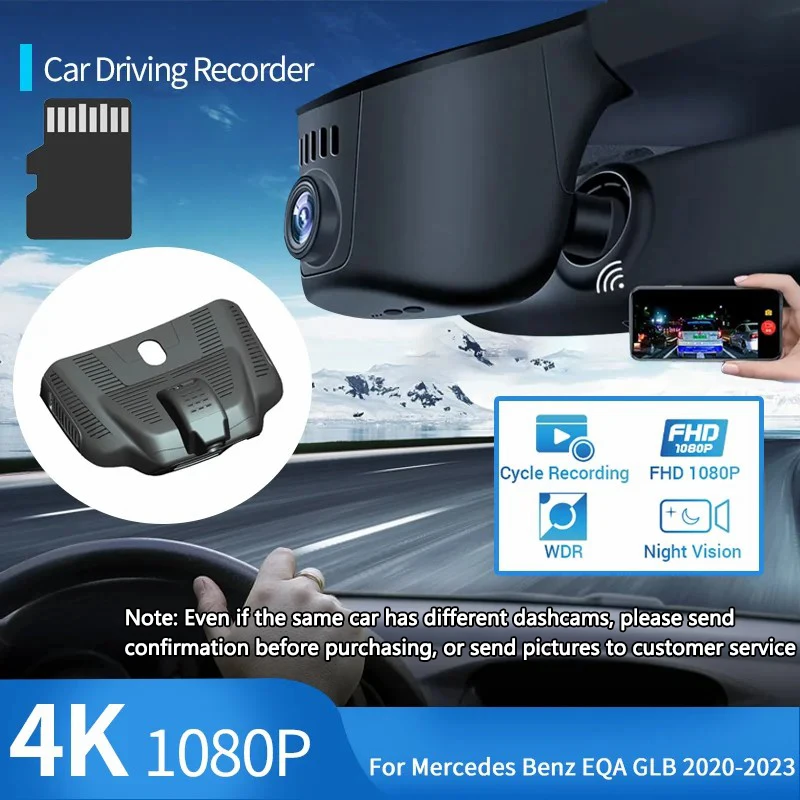 Car DVR Dash Cam 4K HD Wifi Car Camera Driving Video Recorder for Mercedes Benz EQA SUV GLB 180 X247 2020 2021 2022 2023 2024