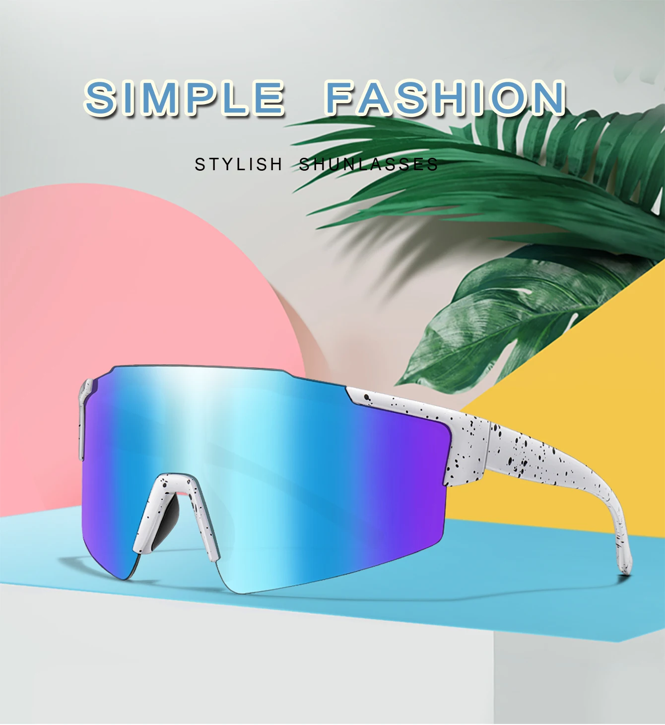 LOISRUBY UV400 winddichte Sport-Sonnenbrille, große Linse, Fahrradbrille, Fahrradbrille für Männer und Frauen, MTB-Fahrradbrille – Detail 1