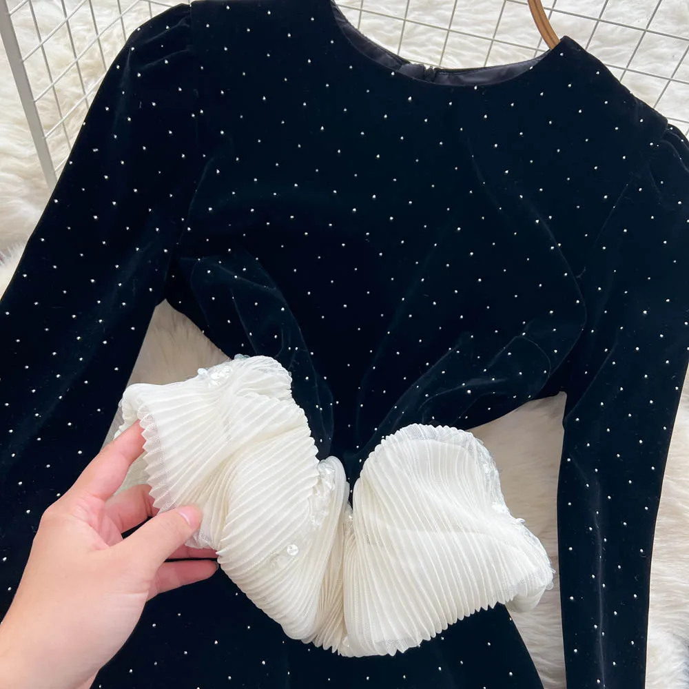 Chic vintage Sexy sequin rhinestone Fairy Vacation Long dress Women Boho Sundress ceremony dresses