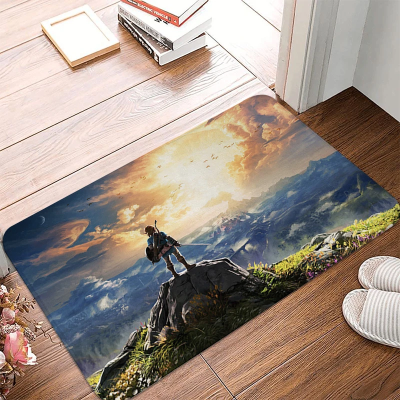 Non-slip And Washable Kitchen Mat Doormat Entrance Door Zelda Bathroom Rug Welcome Kawaii Long Corridor Carpet Mats Bedside Home