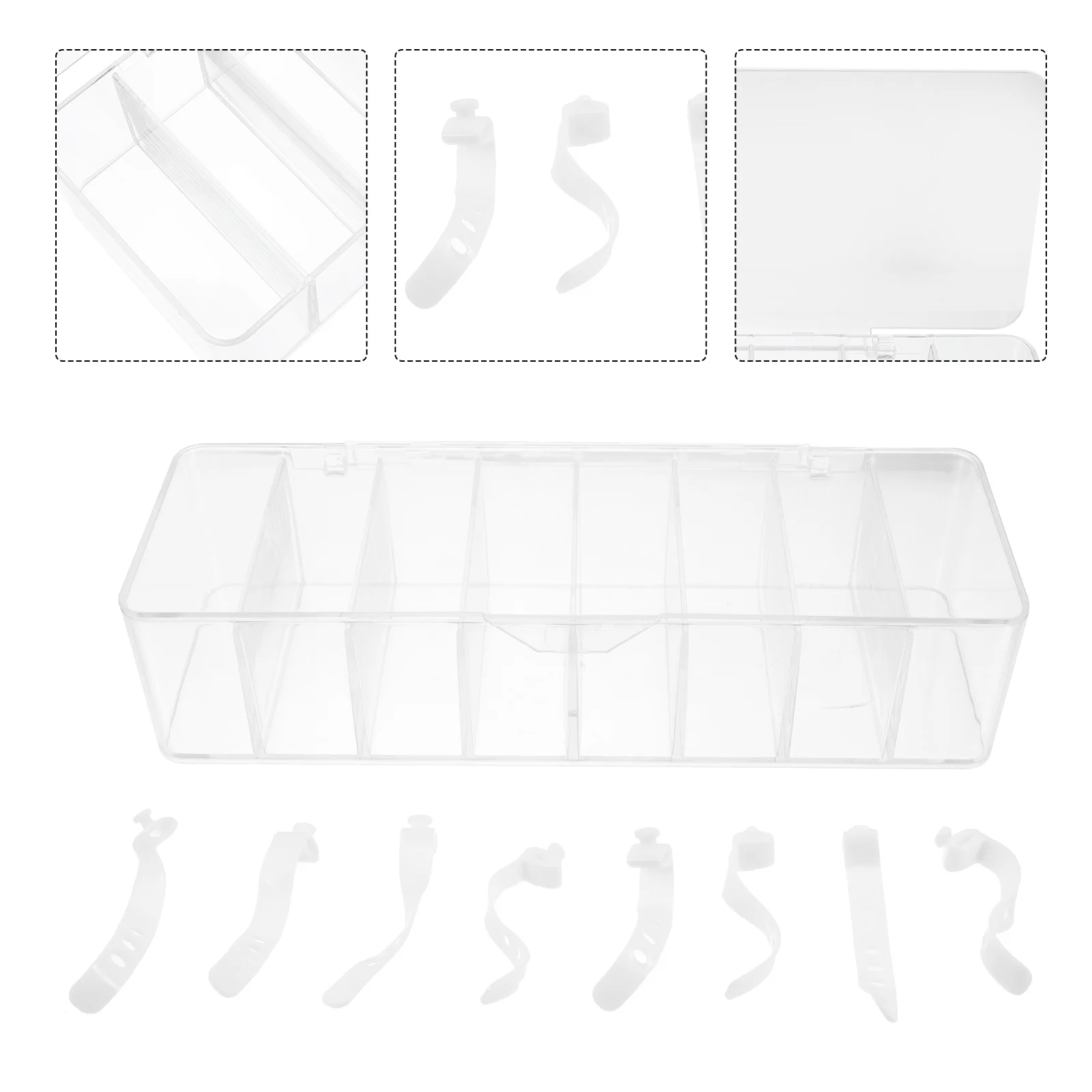 Scatola per la gestione dei cavi da 10 pezzi Custodia per organizer per cavi in plastica a 6 scomparti per supporto per riporre cavi trasparente ad angolo da parete da scrivania