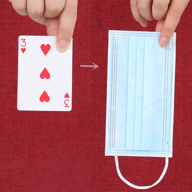 Card To Mask Magic Tricks Poker Changing Close Up Street Illusions Gimmick Props Accessories Comedy Magician Fun