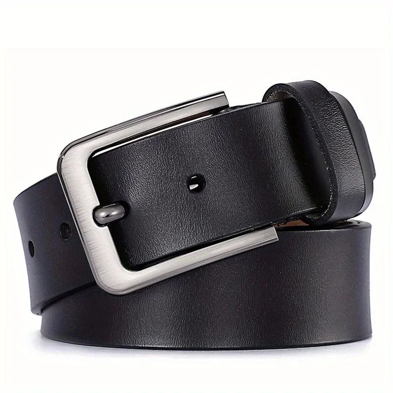 Belt for Men Women Genuine Leather Alloy Metal Pin Buckle Waist Betls Straps